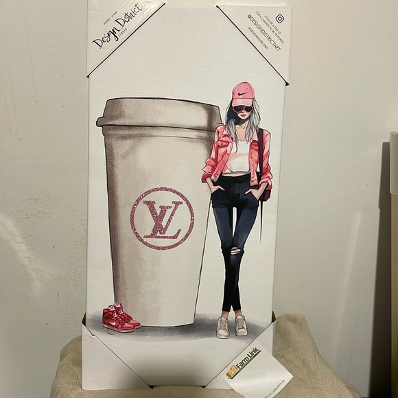 Lux inspired LV NIKE COFFEE GIRL ART - Picture 1 of 5